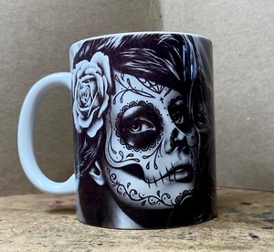 Ceramic Mug | Day of the Dead Sugar Skull Girl Tattoo Pin Up Flash 11oz Mug - Picture 1 of 5