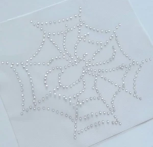 Crystal Spider Web Appliqué, Spider Web Rhinestone Iron on, DIY Halloween Bling - Bild 1 von 2