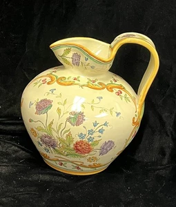 Vtg Alfredo Santarelli Italian Majolica Signed Pitcher, DD-5 - Picture 1 of 4