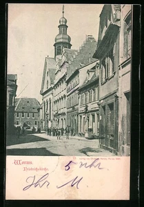 Ansichtskarte Worms, Friedrichskirche mit Strassenpartie 1898  - Picture 1 of 2