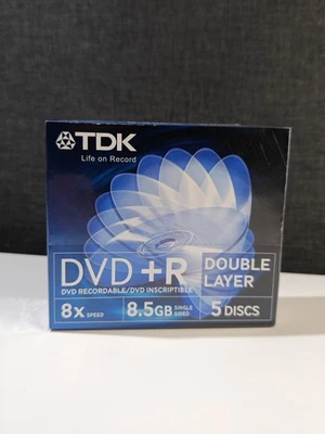 TDK DVD+R Double Layer 8.5GB 8x Speed Brand New Sealed Blank Discs - Image 1 of 4