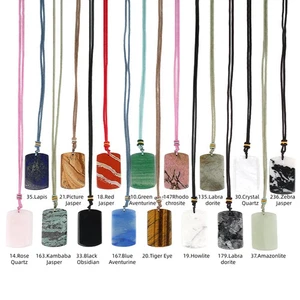 Collana con ciondolo pietra quadrata chakra guarigione 4 pezzi ciondoli cristallo gioielli donna - Foto 1 di 55