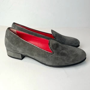 Pas de Rouge graue Wildleder Halbschuhe klassische Flats Made in Italy Gr. 36 - Bild 1 von 12