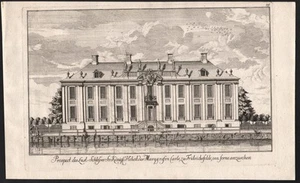 Berlin Schloss Friedrichsfelde Tierpark Ansicht Schleuen Kupferstich 1780 - Bild 1 von 1
