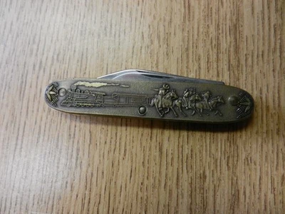 Winchester Brass Pocket Knife The Getaway -2 Blades 3 1/2" Closed USA Used - Image 1 of 4