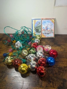 Vintage Weihnachtsdeko Konvolut Lichter bruchsicher Lichterkarten kleiner Job - Bild 1 von 16