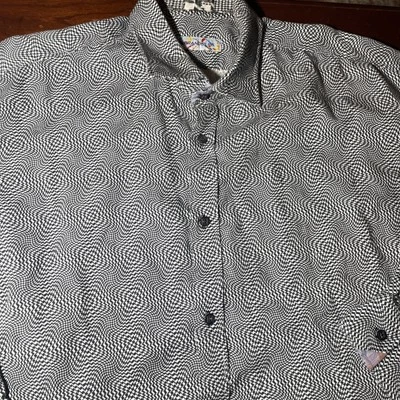 Brandolini Loud Long Sleeve Button Men’s 3XL-Black/white Contemporary - Image 1 of 4