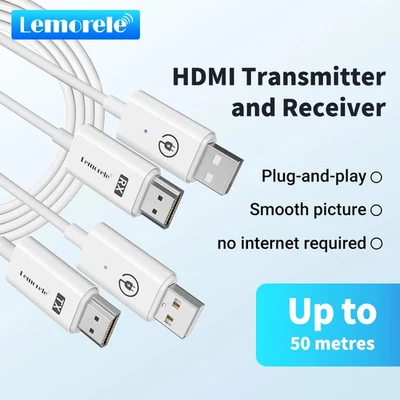 HDMI Wireless Transmitter Receiver Extender Kit 164FT/50M ForTV Camera Projector - Image 1 of 4