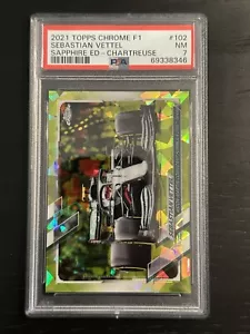 2021 Topps Chrome SAPPHIRE Formula 1 SEBASTIAN VETTEL CHARTREUSE 102/199 #102 - Picture 1 of 3