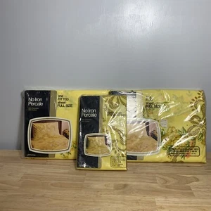 Vintage set of JCPenny no iron Percale sheets yellow floral full size - Picture 1 of 9