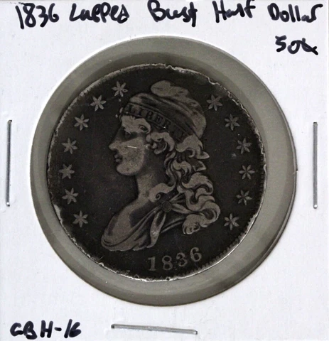 1836 (F) Capped Bust Half Dollar Letter Edge 50c - Fine US Coin Cover