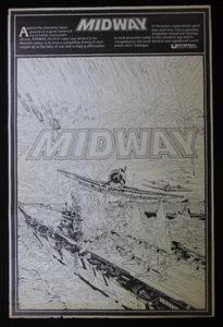 Midway 1976 RARE Movie Coloring Poster * Battleship War Film WWII Charton Heston - Picture 1 of 12