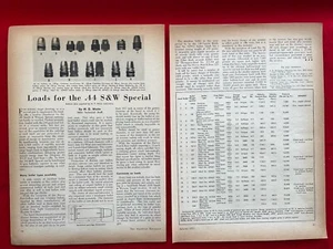 Jahrgang 1955 Printanzeige/Magazinartikel Ladungen für Smith & Wesson Spezialmunition - Bild 1 von 9