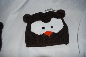 NUEVO CAPELLI BÚHO TEJIDO A MANO MARRÓN GORRO SOMBRERO CALAVERA INVIERNO GORRA JUNIORS ADULTO   - Imagen 1 de 1