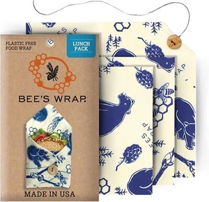 3PK Reusable Beeswax Food Wraps 2M 1 Sandwich Eco Friendly Sustainable - Picture 1 of 5