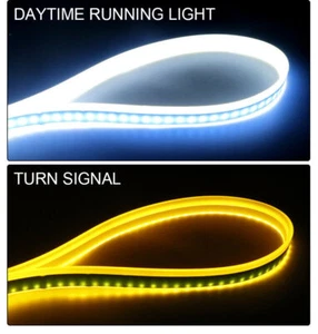 2 PIEZAS 30CM Delgado Ámbar Secuencial Flexible LED DRL Tira de Señal de Giro para Faro - Imagen 1 de 9