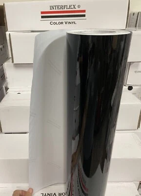 INTERSOLAR® 1 Roll Black Glossy Vinyl 12 " x 150 Feet Plotter Liquidation Sign Sticker cars