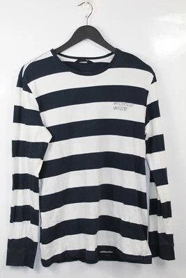 Jay Jays Women's Long Sleeved Striped 'World Wide' T-Shirt Blue & White Size XS - image 1 of 4