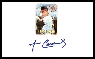 Tarjeta índice autógrafa firmada por José Cardenal de béisbol (sin certificado de autenticidad) *e1 Foto 1 de 2