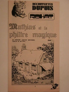 DECOUVERTE DUPUIS SPIROU SUPPLEMENT N°1932 MATHIAS ET LE PHILTRE MAGIQUE  ROHAT - Imagen 1 de 1
