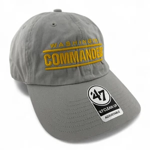 '47 Brand Washington Commanders NFL Team Grey Clean Up Adjustable Hat Cap - Picture 1 of 6