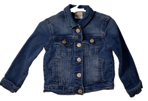 SOHO BLUE Girls Blue Stretch Denim Trucker Jean Jacket (Size 5) - Picture 1 of 5