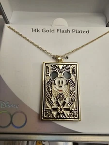 Disney 100 Year Anniversary 14k Gold Plated Mickey Mouse Necklace & Pendant - Picture 1 of 4