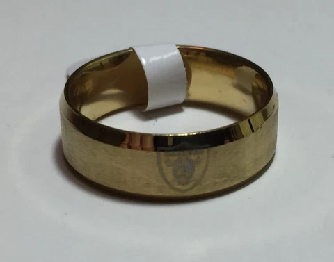 Las Vegas/Oakland Raiders Gold Tone Stainless Steel Engraved Ring Sizes 6 - 13 Cover