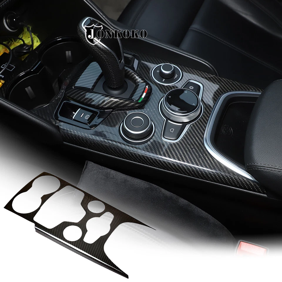 Real Carbon Fiber Gear Shift Box Panel Cover For Alfa Romeo Giulia 2020-2022 US - Изображение 1 из 4