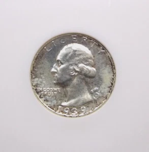 1939 Washington PROOF Silver Quarter 25c NGC PF64 #015 Old FATTY ECC&C, Inc. - Foto 1 di 5