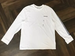 Calvin Klein CK Long Sleeve Stripe Sleeve Tee T-Shirt Mens XXL White Nwt - Picture 1 of 4
