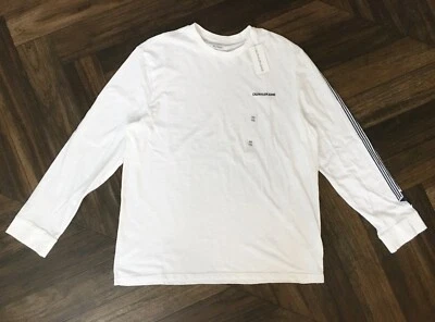 Calvin Klein CK длинным рукавом полоски рукав футболка мужская XXL белый новый с ярлыками - Изображение 1 из 4