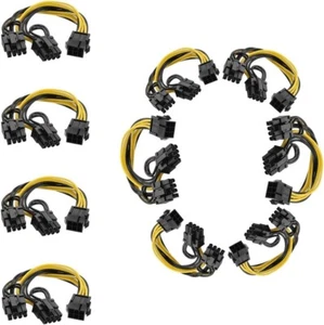 10 Pack 6 Pin to Dual PCIe 8 Pin (6+2) Graphics Card PCI Express Power Adapter 9 - Picture 1 of 10