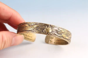 chinese bronze handmade carving dragon phoenix Collection bracelet - Picture 1 of 6