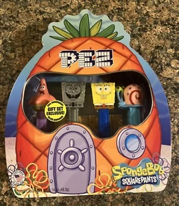 PEZ SPONGEBOB SCHWAMMKOPF 25 JAHRE JUBILÄUM GESCHENKDOSE 4 Stück PEZ SPENDER Set - Bild 1 von 8