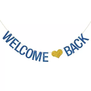Welcome Back Banner Welcome Home Sign Banner Homecoming Day Back to School Re... - Picture 1 of 6