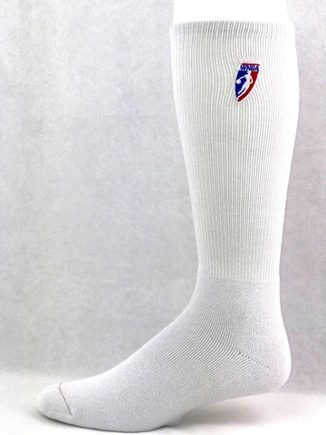 WNBA Crew Socks White with Red, White and Blue Logo New Cover