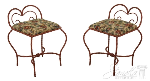 59592EC: Pair Italian Iron Rope Twist Bench Seats Cover
