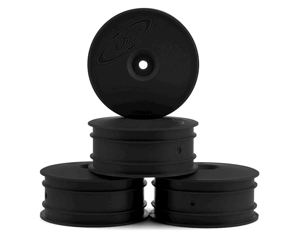 DE Racing Speedline 2.2 4WD Buggy Front Wheel (4) (Black) (22-4/EB410) - Image 1 of 1