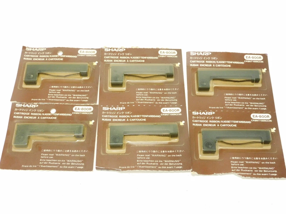 Lot Of 6 Vintage Sharp Cartridge Ribbons EA-800R Made in Japan  - Image 1 of 4