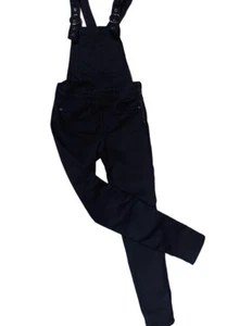H&M WOMENS DENIM BLACK SKINNY OVERALLS BIB JUMPER SIZE 2 NEW WITH TAGS - Picture 1 of 6