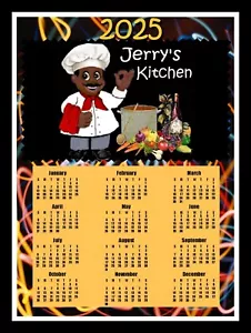 CALENDARIO CALAMITA 2025 PERSONALIZZATO A SCELTA IL TUO NOME - Chef maschio afroamericano - Foto 1 di 2