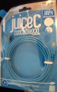 Cable de carga y sincronización Juice C XXL. 3m. Azul. USB-A a USB-C. Universal.Salida 3Amp - Imagen 1 de 4