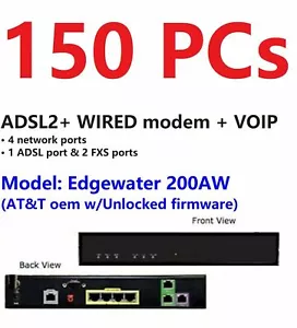 LOT OF 150 Edgewater EdgeMarc 200AW ADSL2+ modem + 4 ports switch + VOIP - Picture 1 of 6