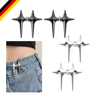 4 Paar Stern Jeans Knöpfe Clips, verstellbar, Damenschuhe und Hosen Zubehör - Bild 1 von 4