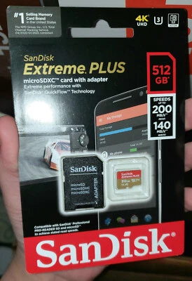 SanDisk - Extreme PLUS 512GB microSDXC UHS-I Memory Card Authentic - Image 1 of 3