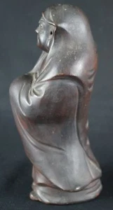 Japanische Bodhidharma Daruma Figur Bizen Keramik Statue Figurine 4439 - Picture 1 of 10