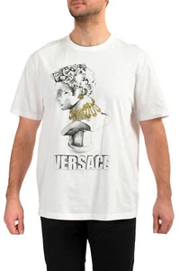 Versace Men's White Graphic Print Crewneck Short Sleeve T-Shirt US 2XL IT 56 - Picture 1 of 6