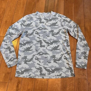 Mens Free Fly Bamboo Performance Long Sleeve T-Shirt Blue Gray Camouflage sz M - Picture 1 of 8