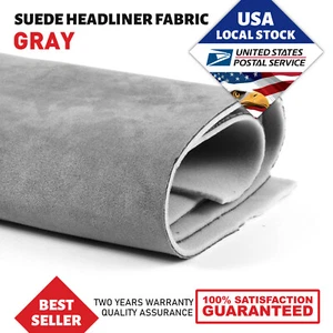 Black Suede Headliner Fabric Material 98"x60" Car Interior Roof Liner Upholstery - Picture 1 of 13